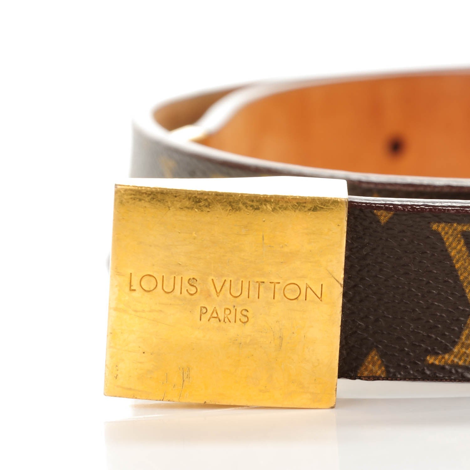 Louis Vuitton Monogram Ceinture Belt Gold Buckle 85 34 3 of 9