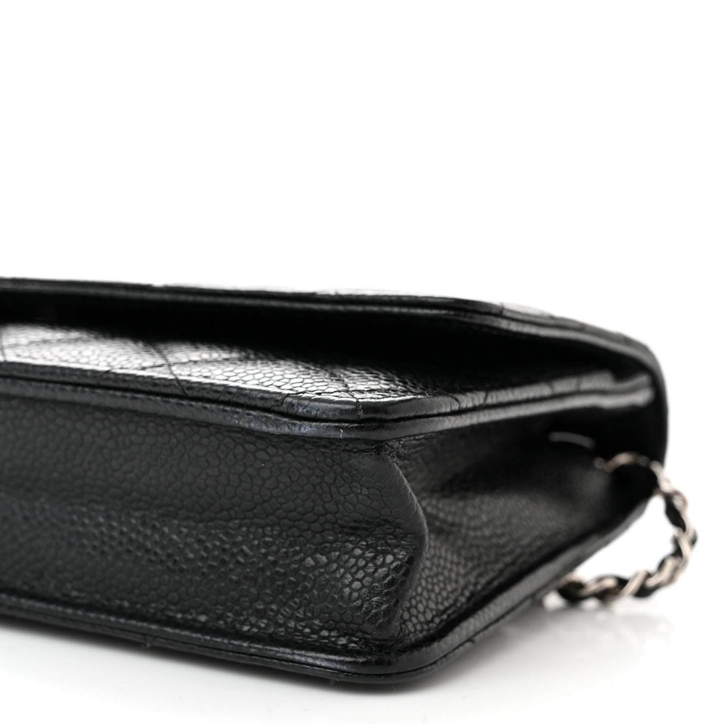 Caviar Quilted Wallet on Chain WOC Black