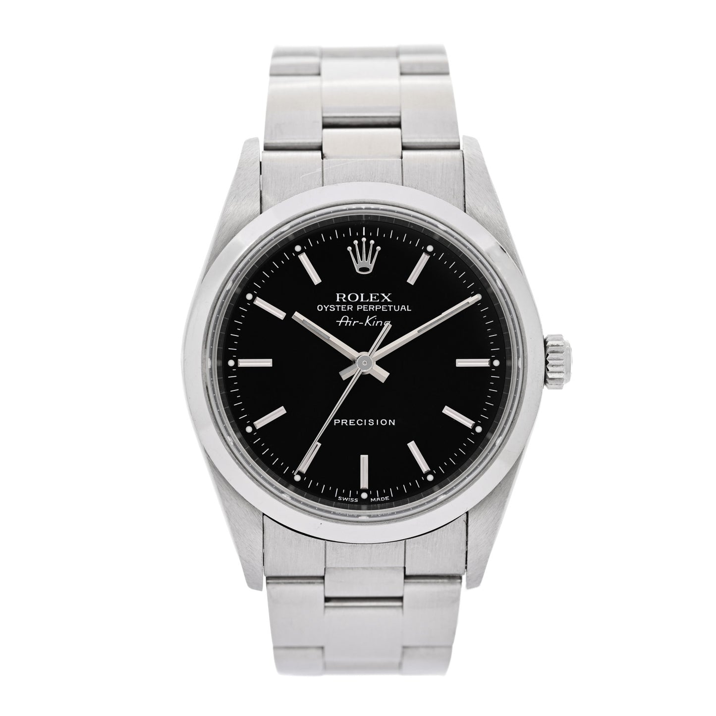 Stainless Steel 34mm Air-King Oyster Perpetual Precision Watch Black 14000M