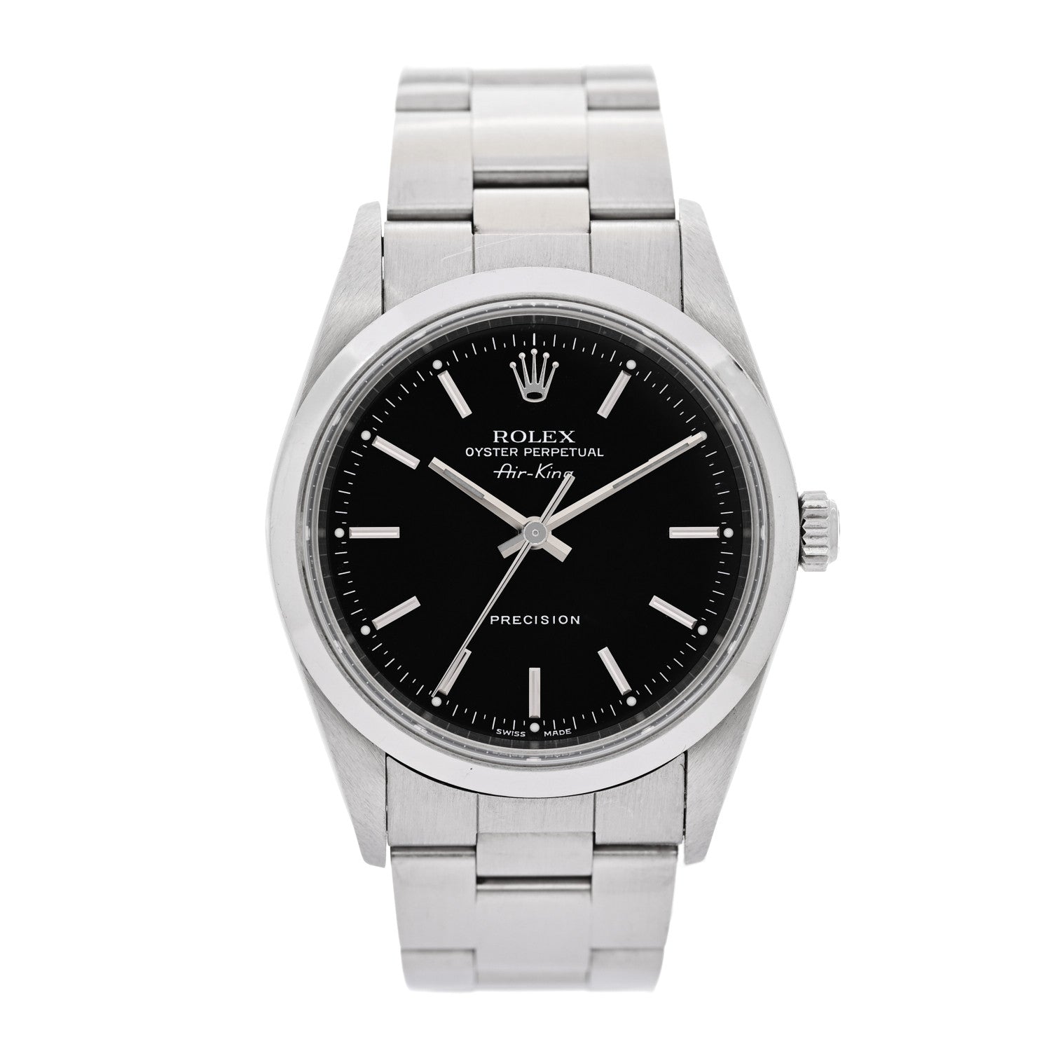 Rolex Stainless Steel 34mm Air-King Oyster Perpetual Precision Watch Black 14000M 1 of 4