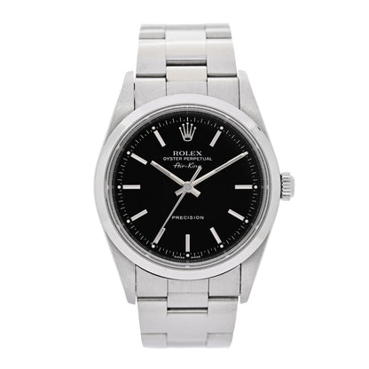 Rolex Stainless Steel 34mm Air-King Oyster Perpetual Precision Watch Black 14000M 1 of 4