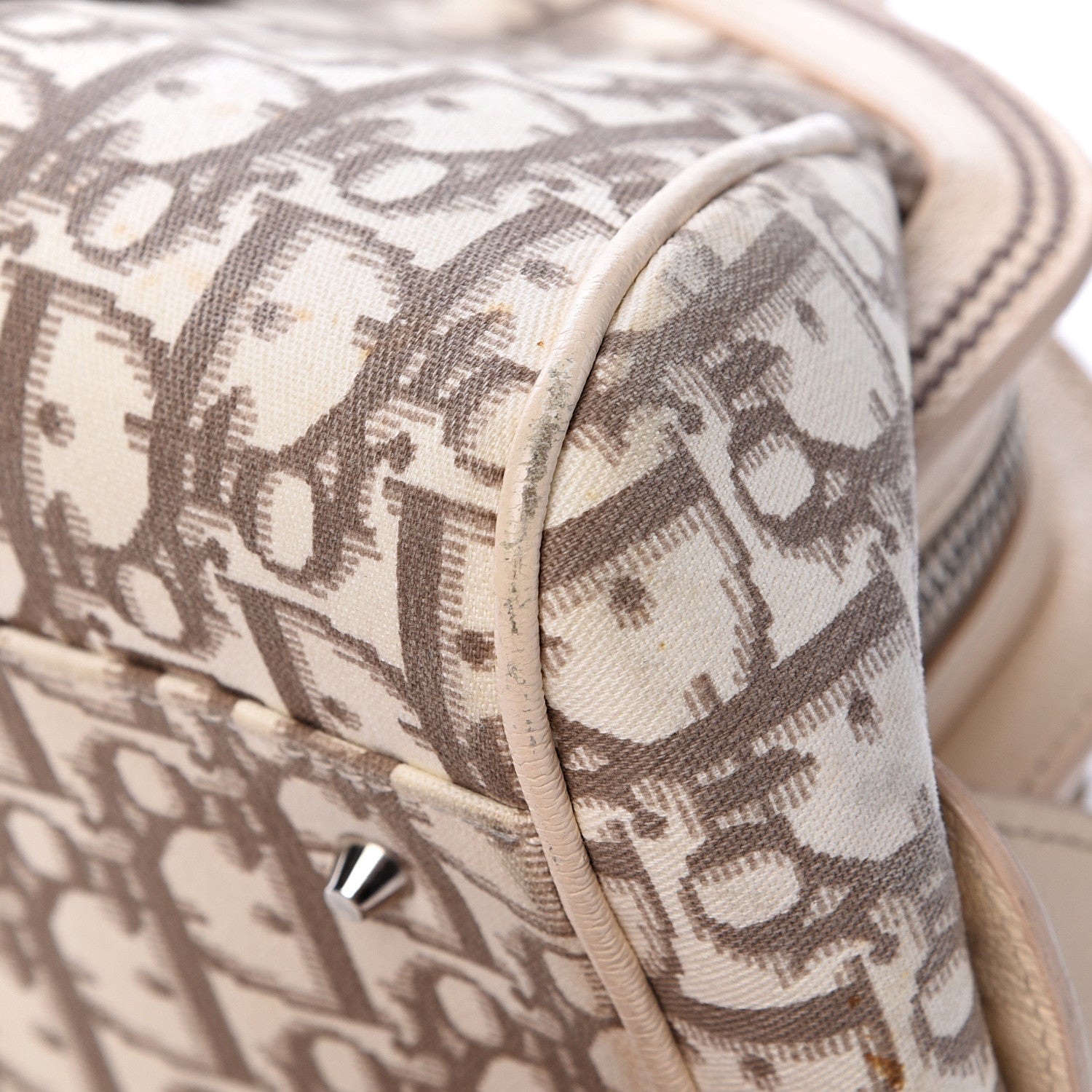 Christian Dior Monogram Vintage Flowers Frame Satchel Beige 11 of 16