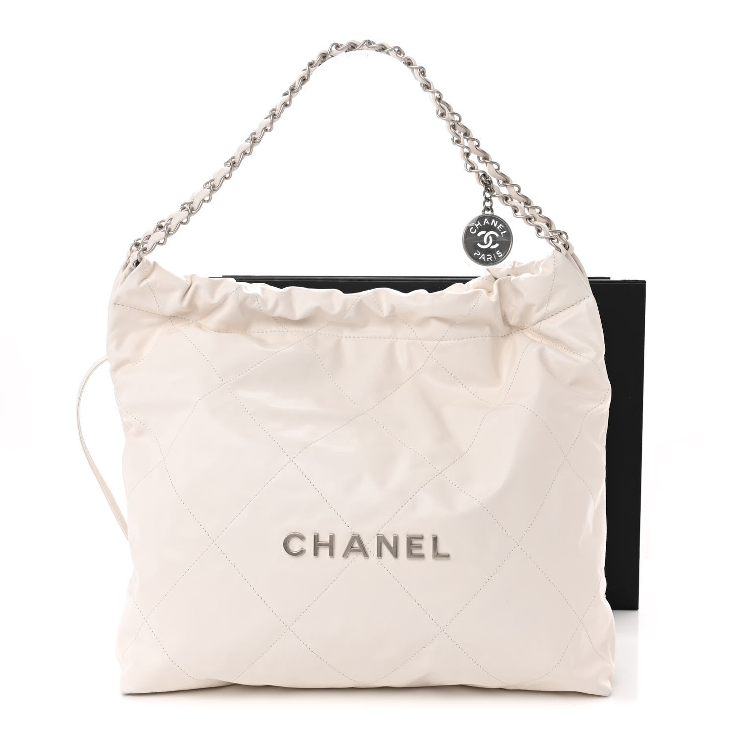 Chanel Shiny Calfskin Quilted Small Chanel 22 White 14 of 14