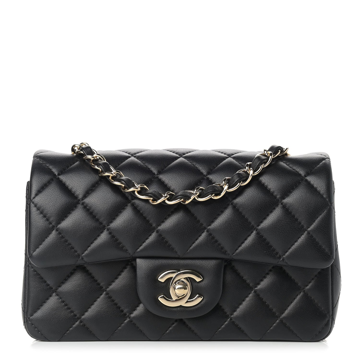 Chanel Lambskin Quilted Mini Rectangular Flap Black 1 of 9