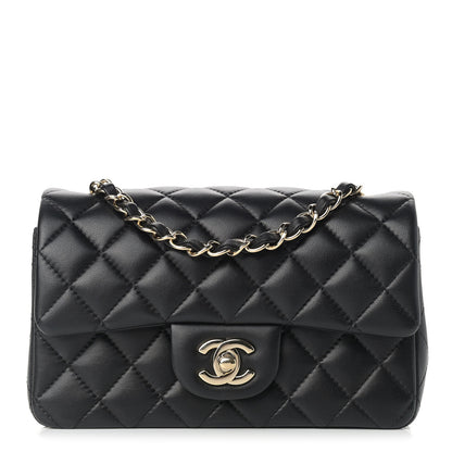 Chanel Lambskin Quilted Mini Rectangular Flap Black 1 of 9