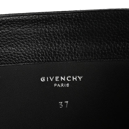 Givenchy Grained Calfskin Shark Lock Biker Ankle Boots 37 Black 7 of 9