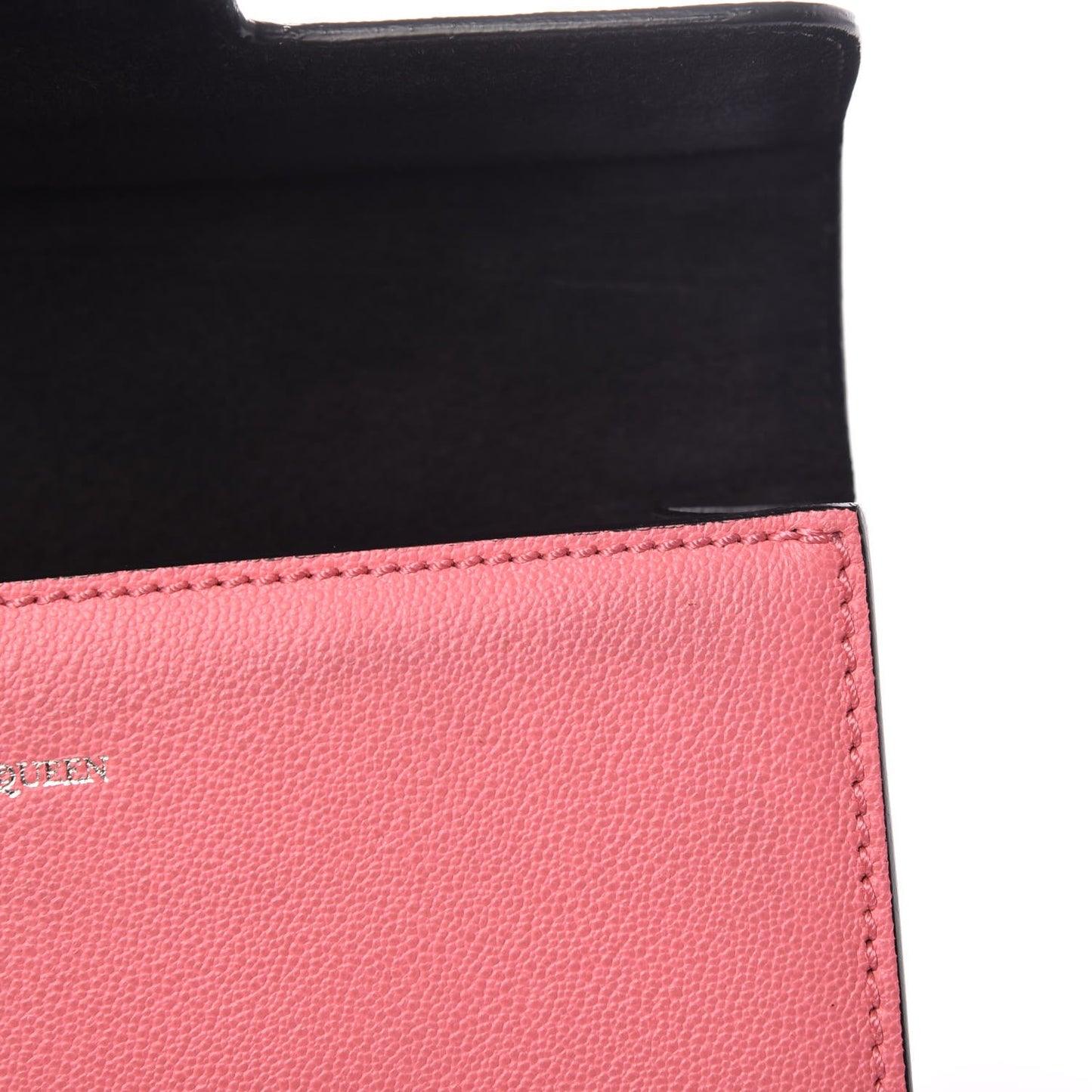 Grained Calfskin Small Insignia Flap Red Pink