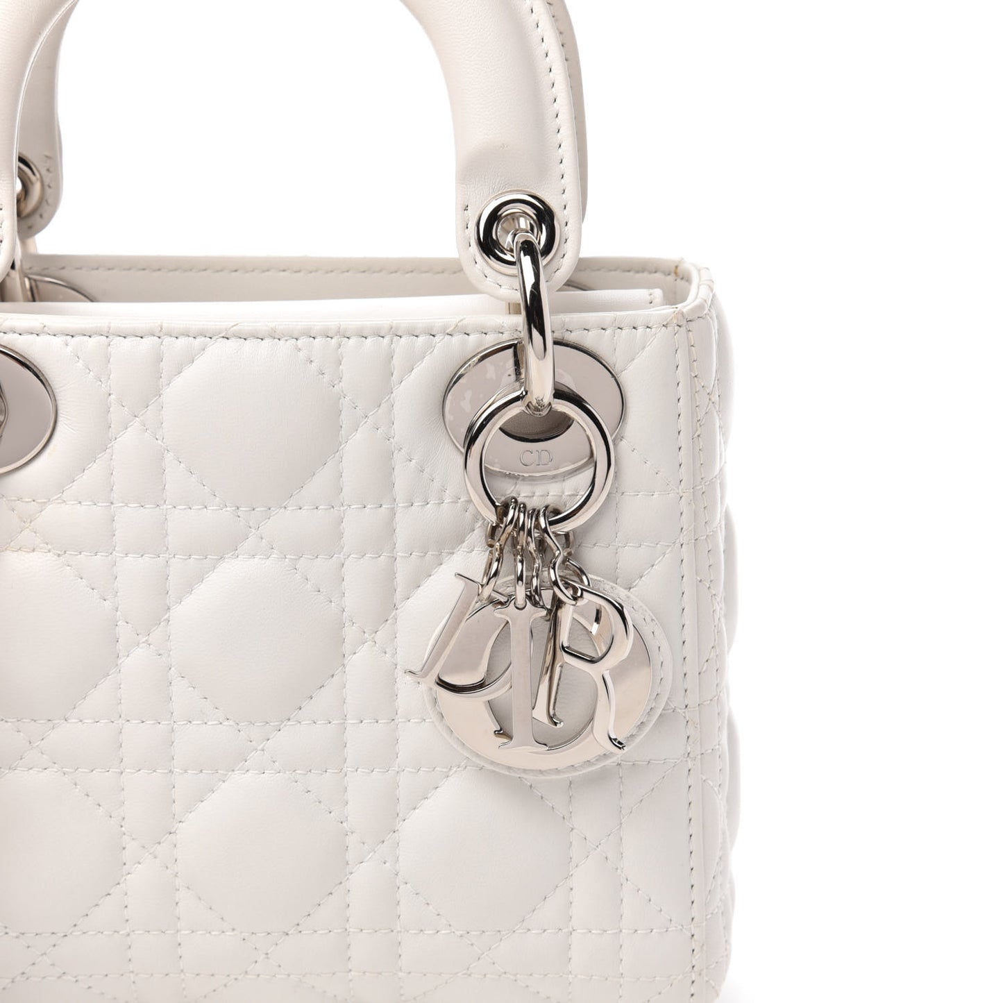 Lambskin Cannage Mini Lady Dior White