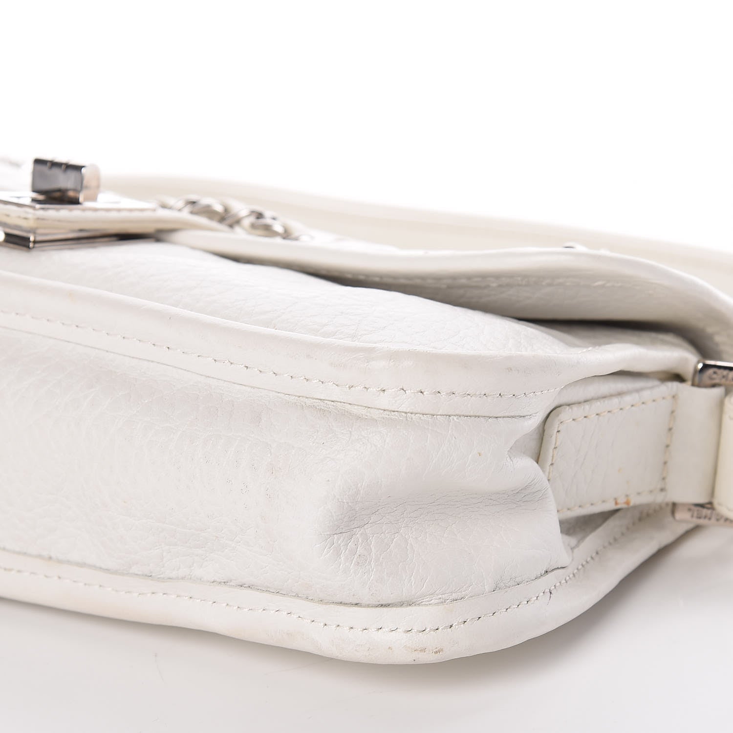 Chanel Calfskin Mademoiselle Flap Shoulder Bag White 9 of 12