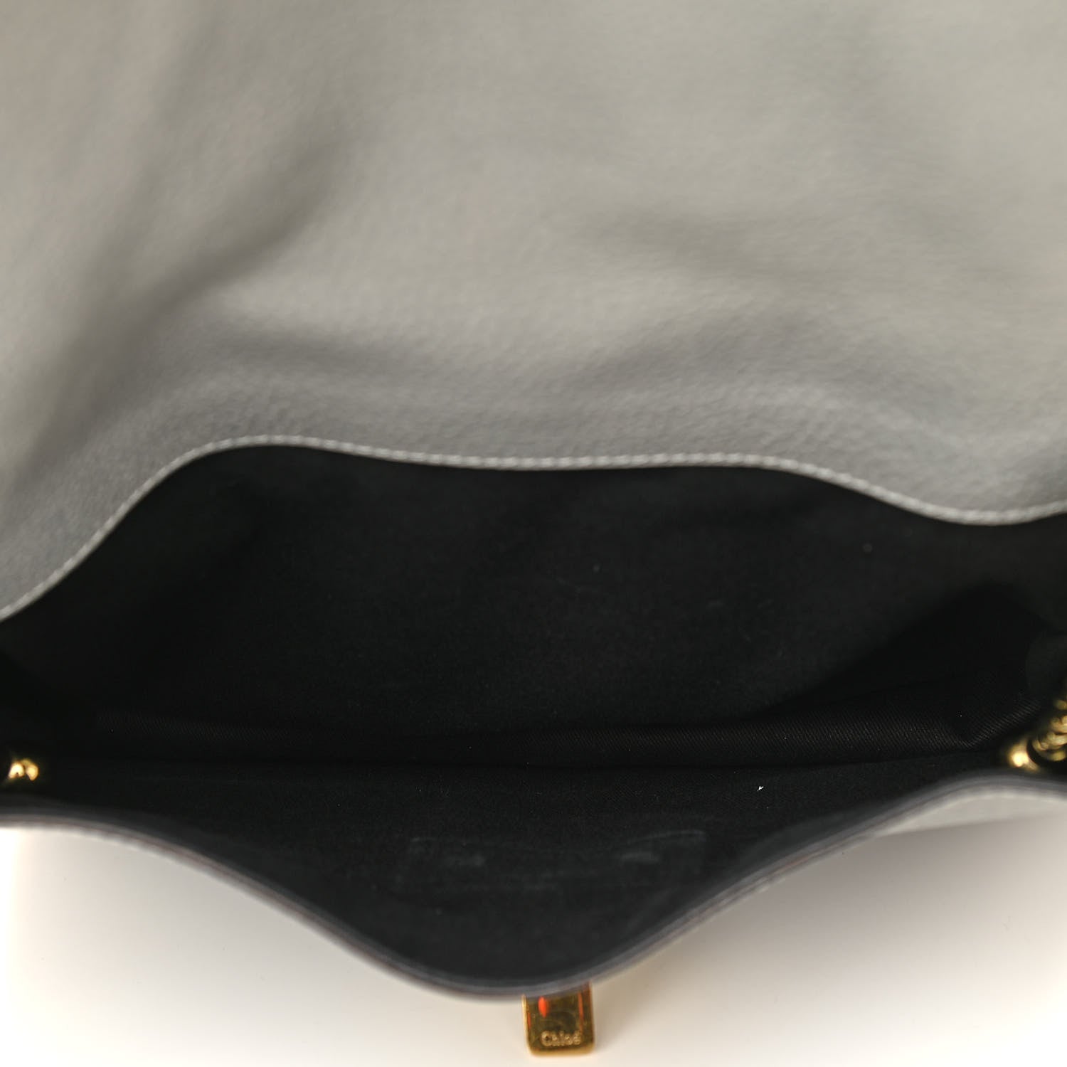 Chloe Grained Calfskin Medium Sally Flap Bag Grey 5 of 15