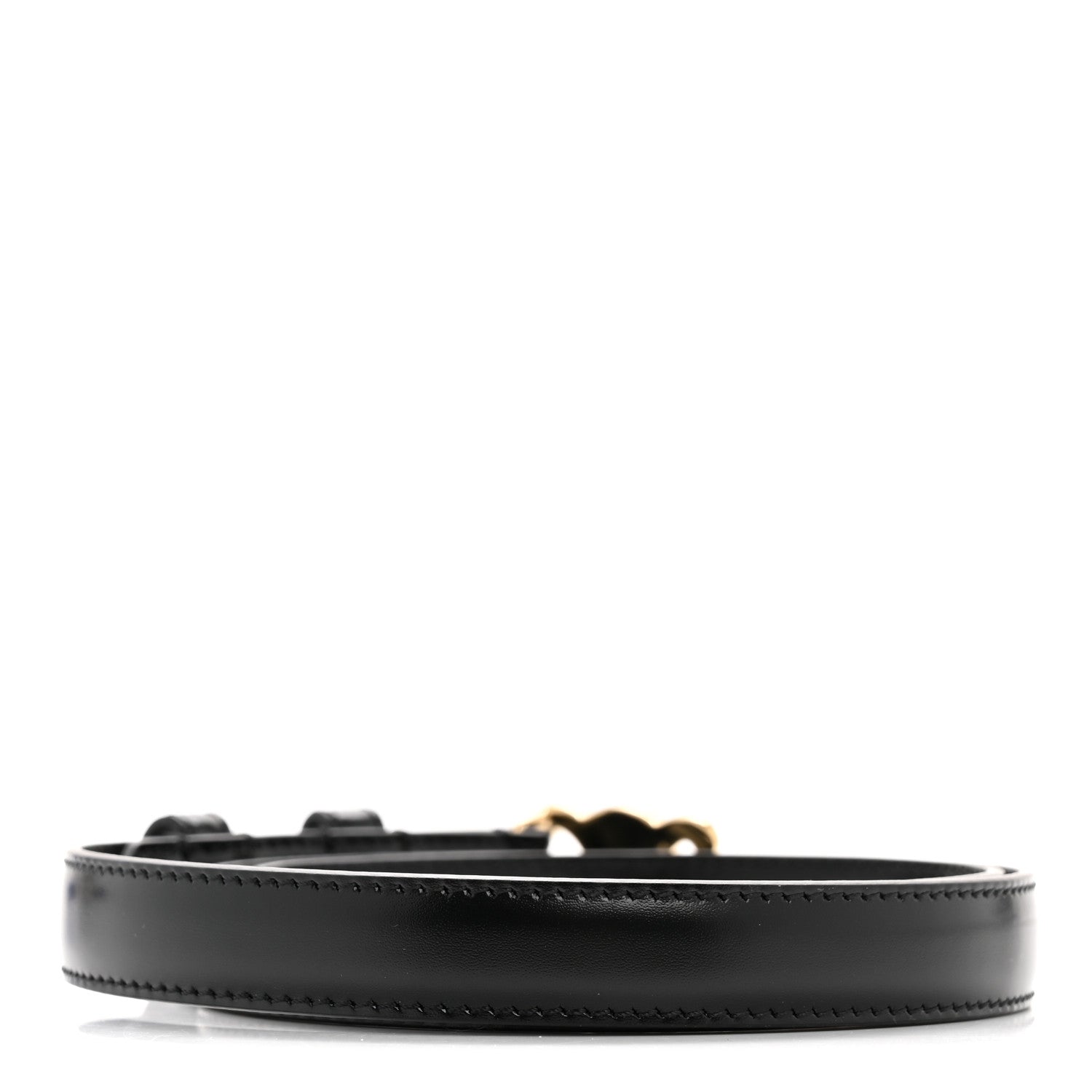 Celine Box Calfskin Small 18mm Triomphe Belt 75 Black 1819488