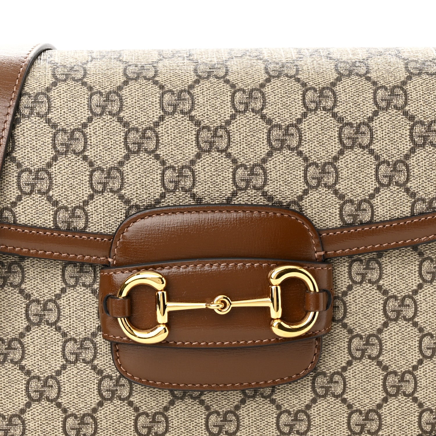 Gucci GG Supreme Monogram Horsebit 1955 Shoulder Bag Beige Brown Sugar 8 of 10