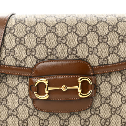 Gucci GG Supreme Monogram Horsebit 1955 Shoulder Bag Beige Brown Sugar 8 of 10