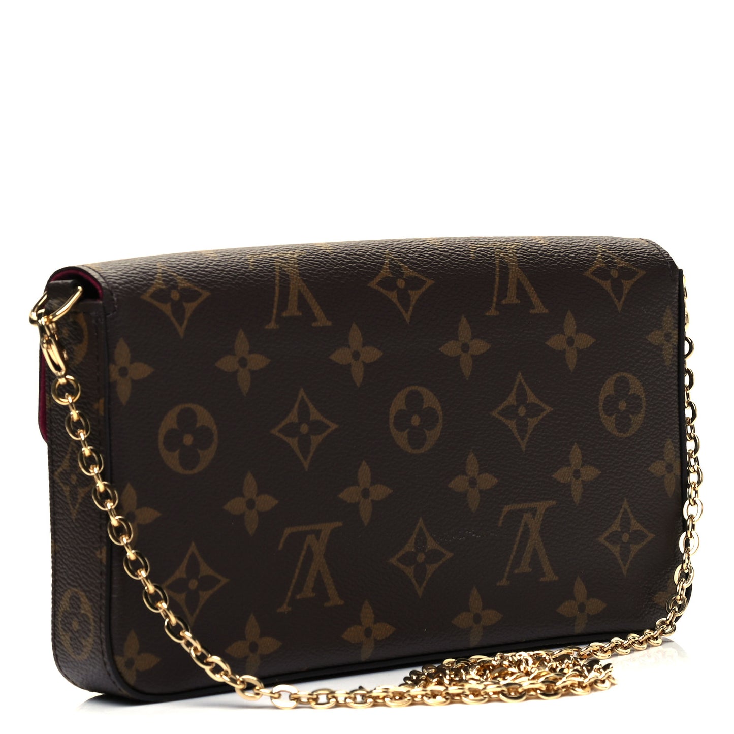 Monogram Pochette Felicie Chain Wallet Fuchsia