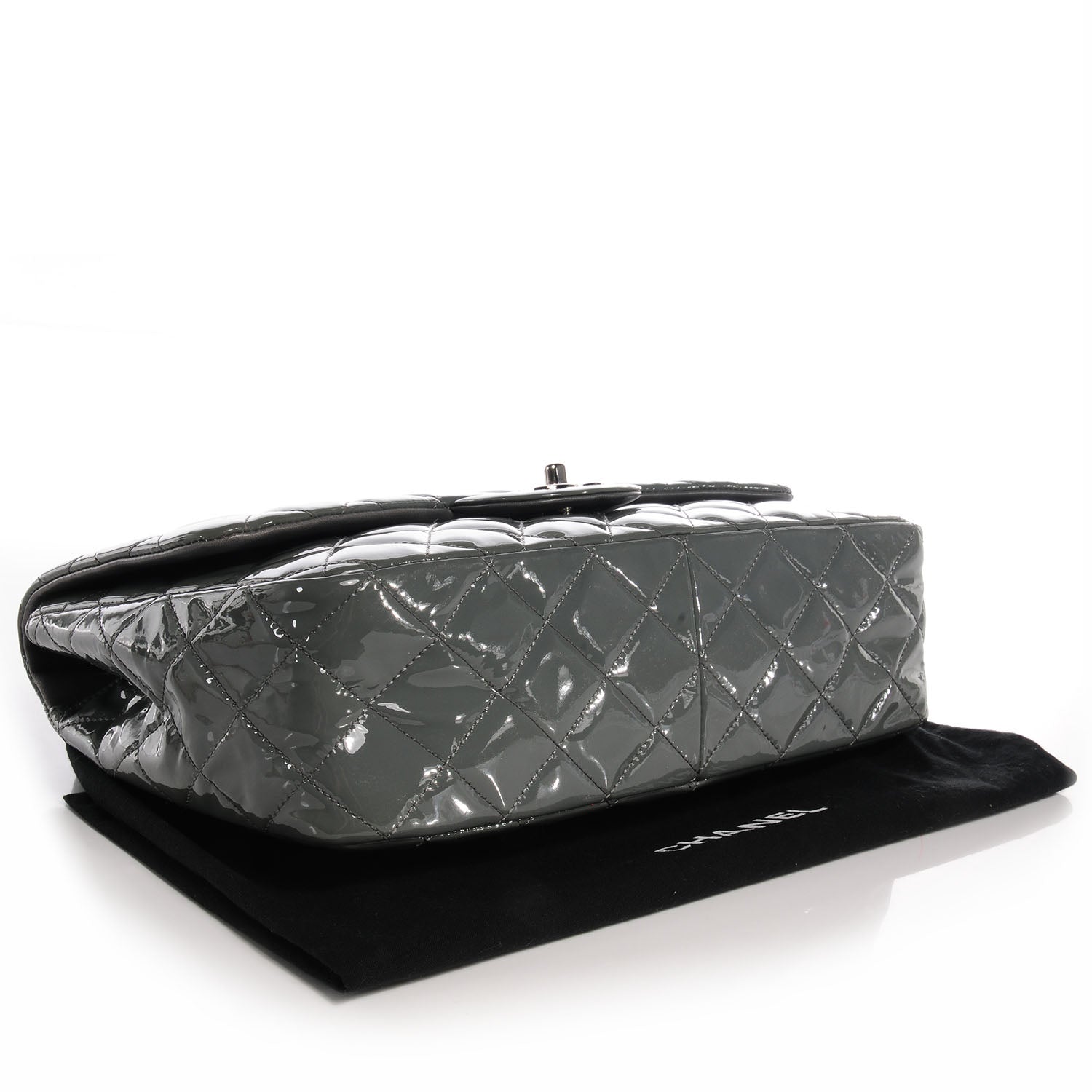Chanel Patent Jumbo Single Flap Grey 4 of 8