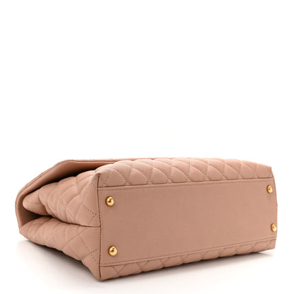 Chanel Caviar Quilted Medium Coco Handle Flap Beige 4 of 10