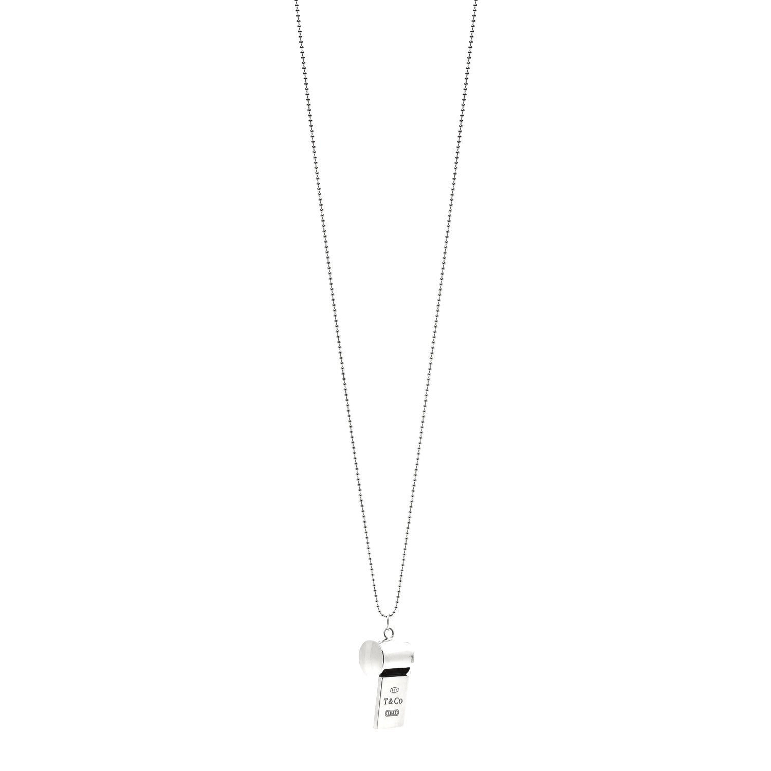Tiffany Sterling Silver 1837 Whistle Pendant Necklace 1 of 4