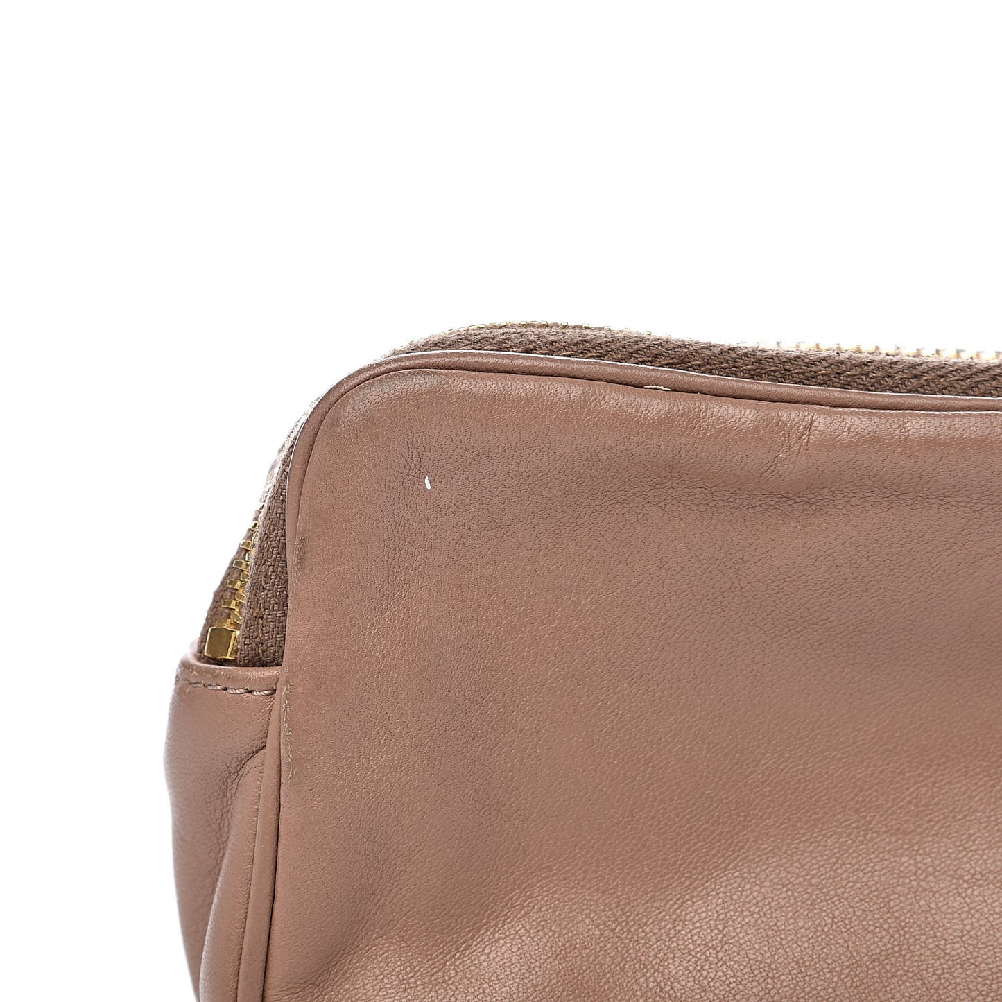 Nappa Studded Double Zip Pouch Cammeo