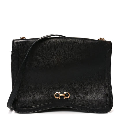 Salvatore Ferragamo Buffalo Gancini Shoulder Bag Black 1 of 9