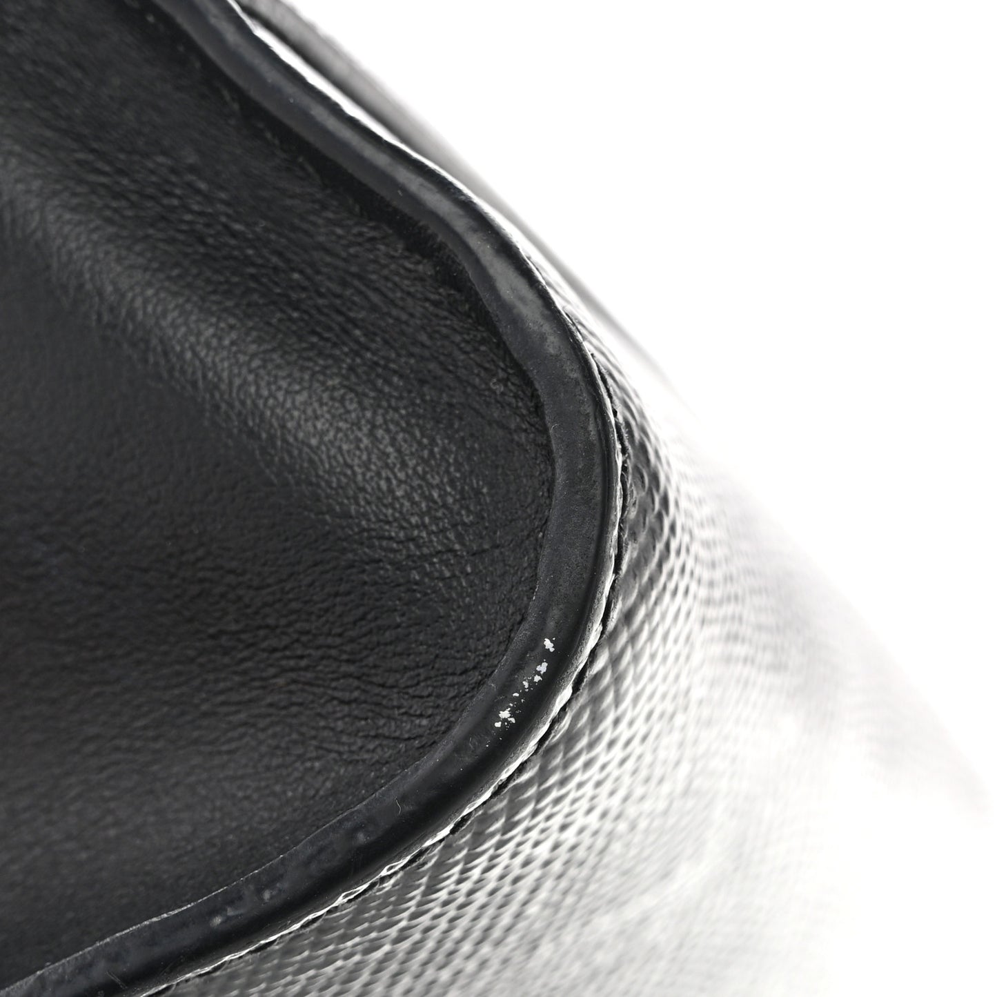 Saffiano Cuir Calfskin Monochrome Envelope Flap Chain Shoulder Bag Black