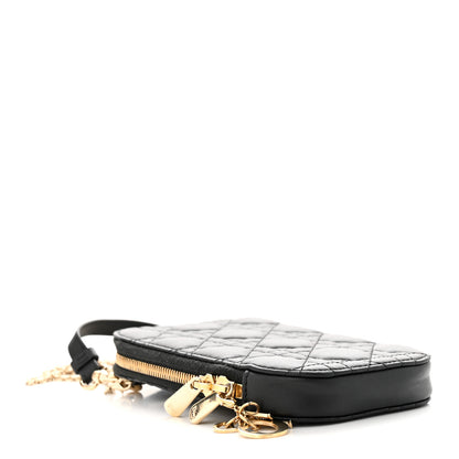Christian Dior Lambskin Cannage Lady Dior Phone Holder Black 4 of 8