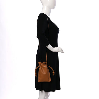 Loewe Calfskin Mini Drawstring Flamenco Knot Crossbody Bag Warm Desert 2 of 10