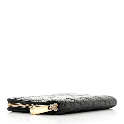 Christian Dior Grained Calfskin Cannage Lady Dior Zip Wallet Black 4 of 7
