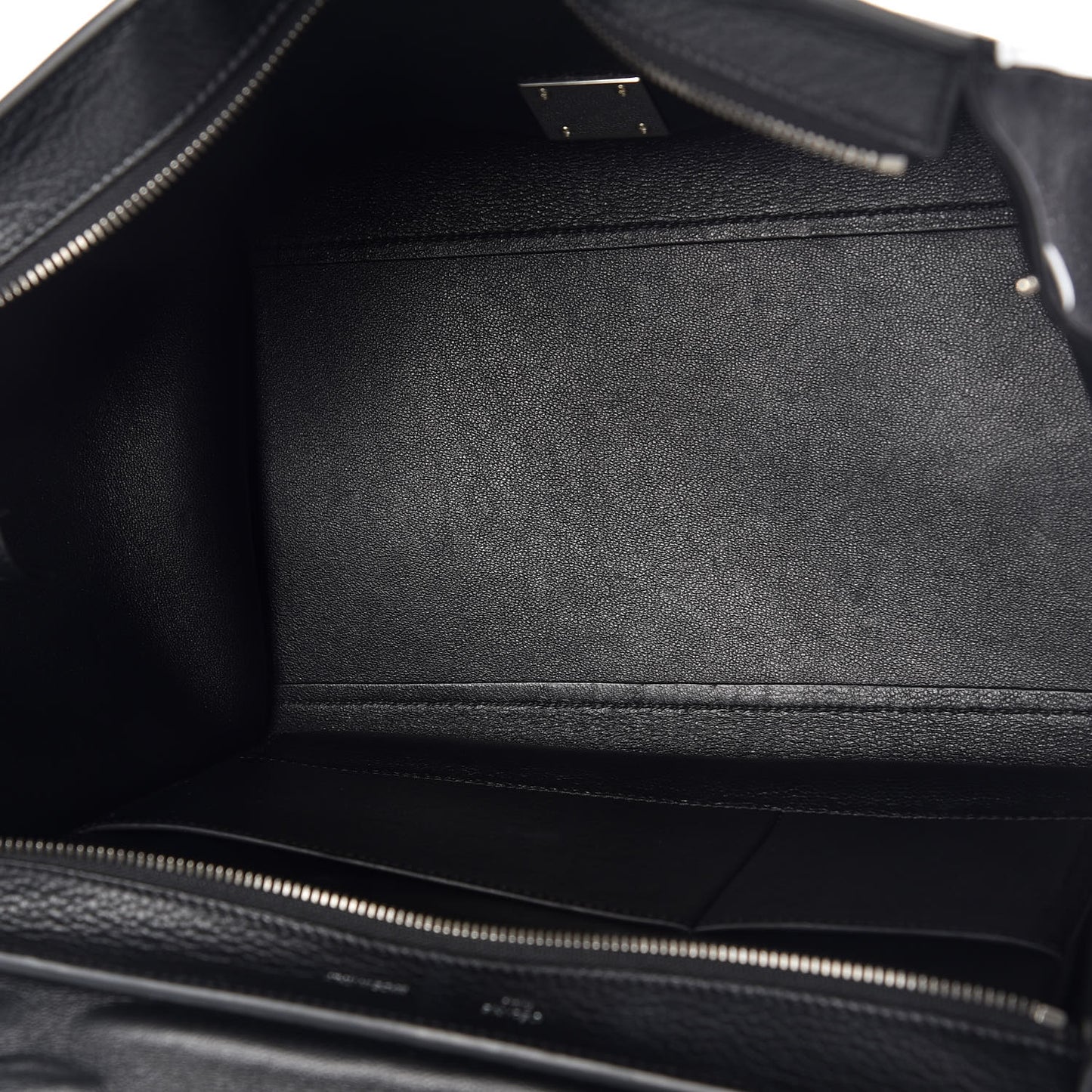 Drummed Calfskin Suede Medium Trapeze Black