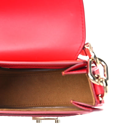 MCM Visetos Calfskin Small Patricia Shoulder Bag Cognac Red 5 of 9
