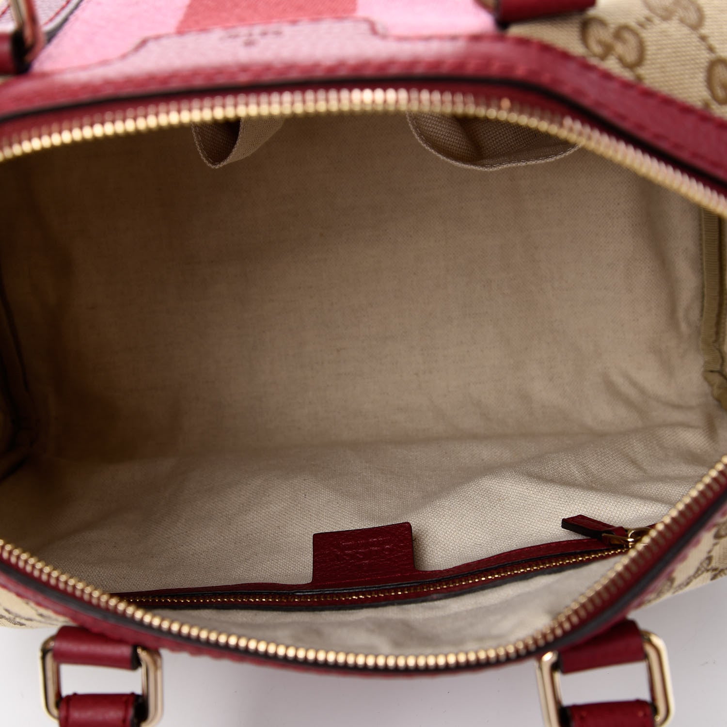 Gucci Monogram Vintage Web Medium Boston Red 5 of 10