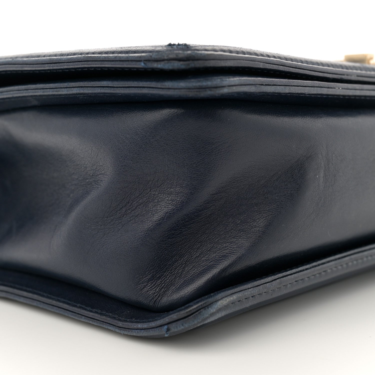 Chanel Lambskin Quilted New Medium Boy Flap Dark Navy Blue 9 of 16