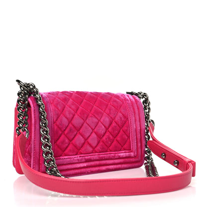 Chanel Velvet Quilted Small Boy Flap Pink 3 of 11