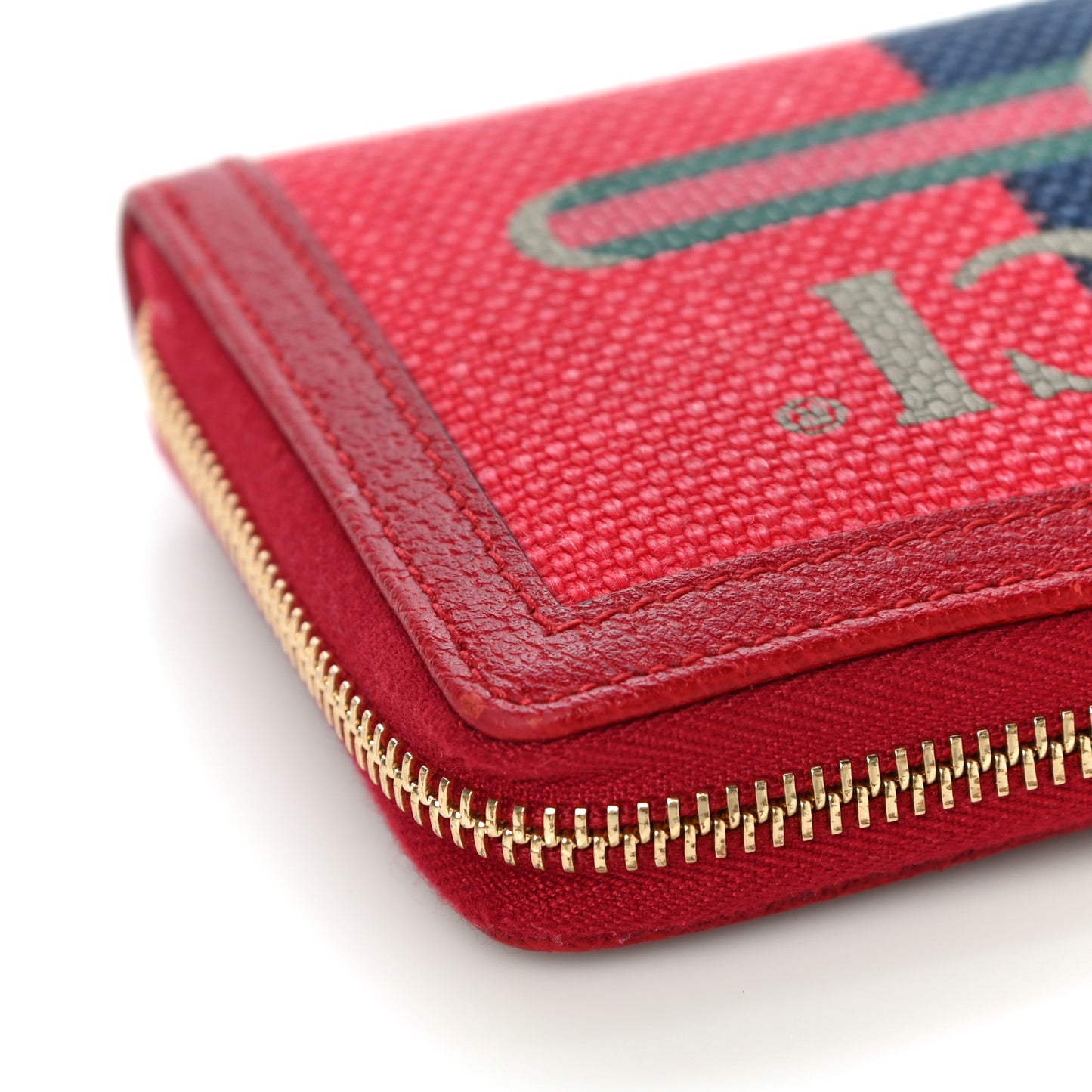 Canvas Sylvie Stripe Logo Zip Around Wallet Mystic White Hibiscus Red Maritime