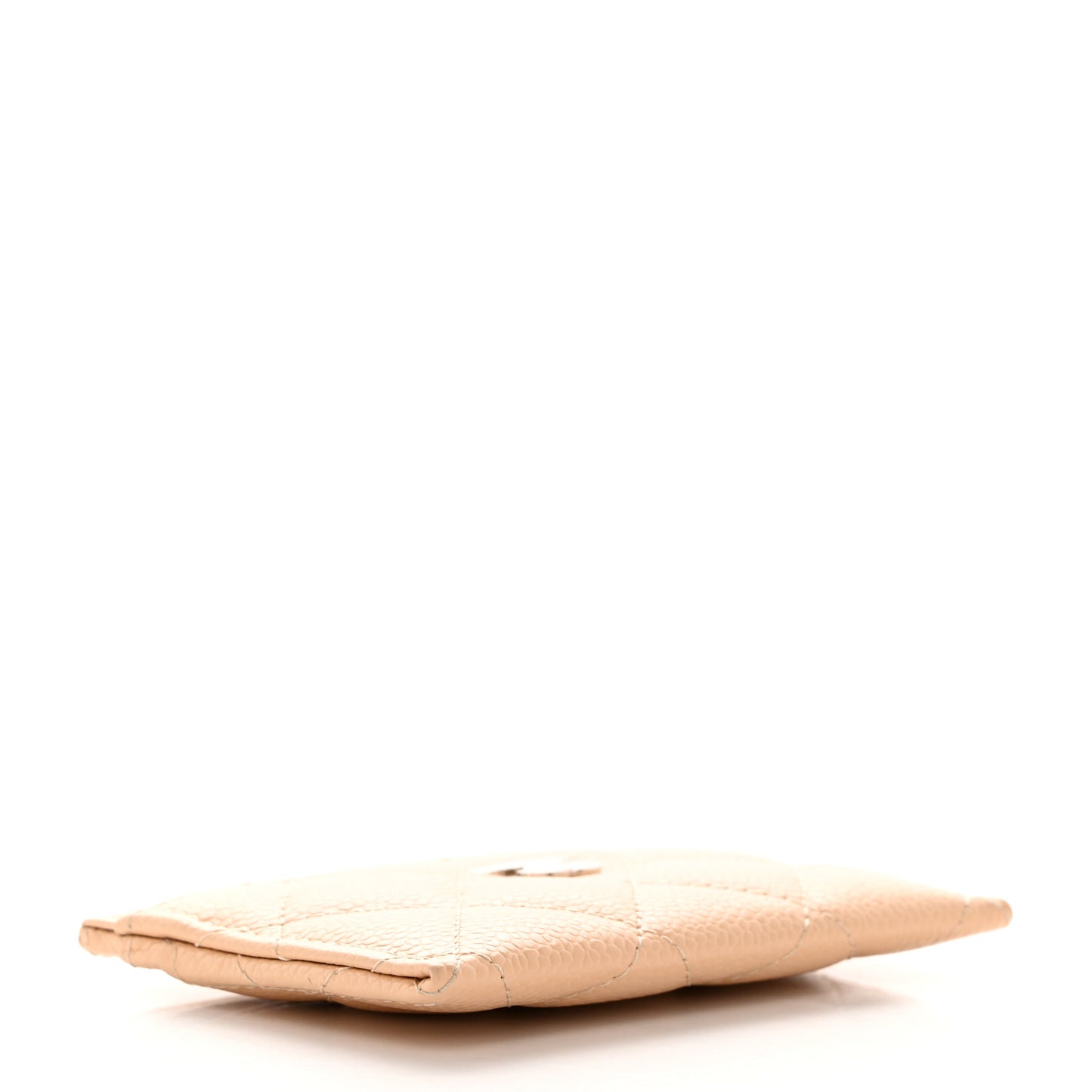 Caviar Quilted Card Holder Beige