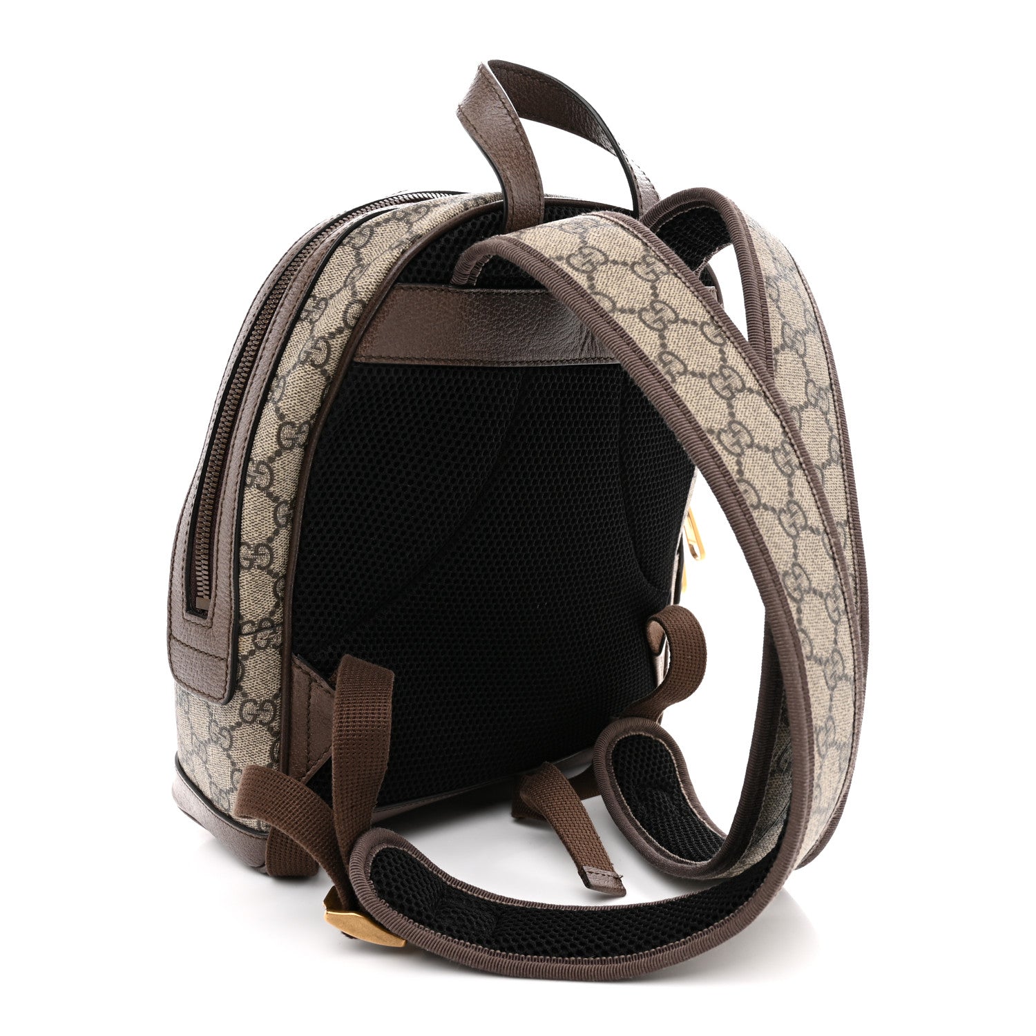 Gucci GG Supreme Monogram Calfskin Web Small Ophidia Day Backpack Beige Ebony New Acero 3 of 11