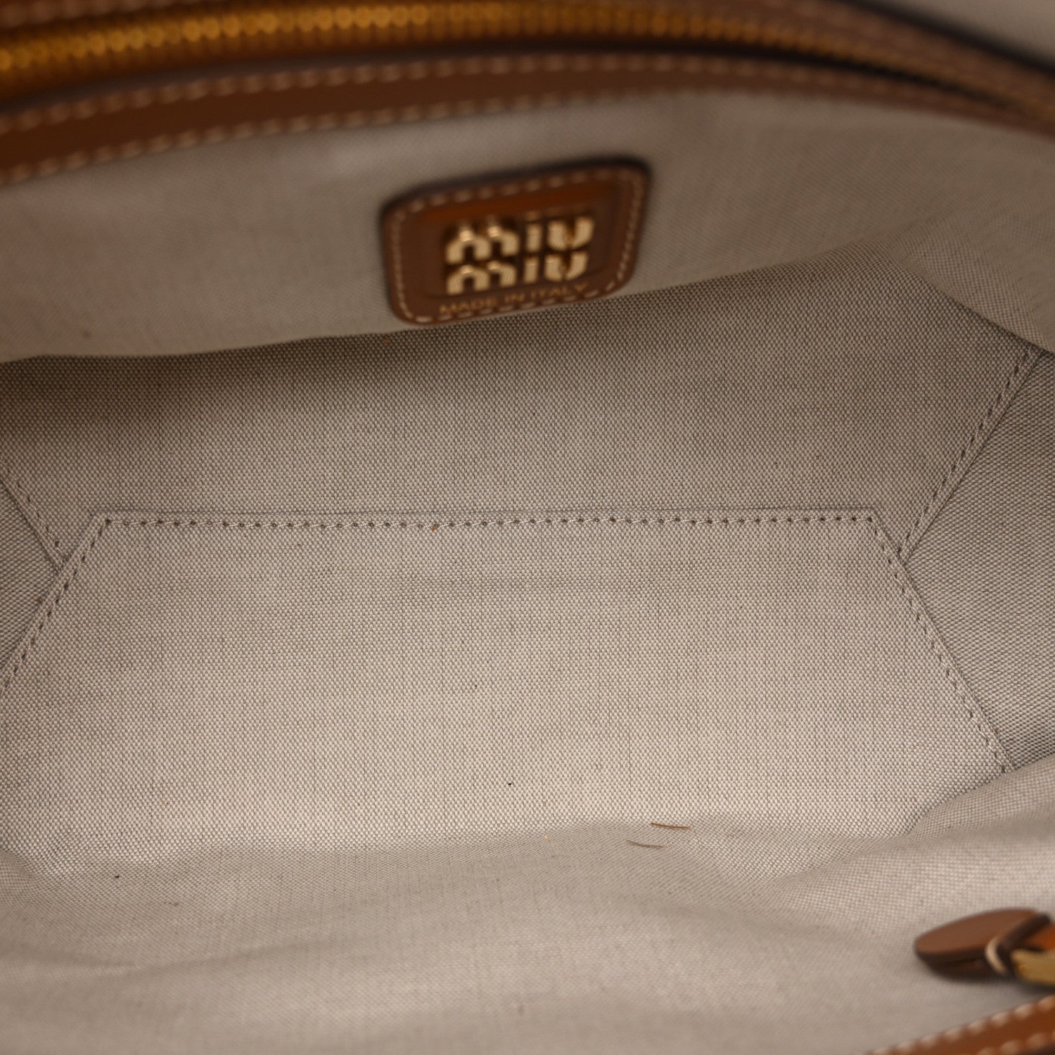 Miu Miu Soft Calf Softy Small Ivy Tote Bag Caramel 5 of 9
