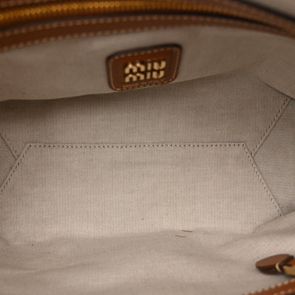 Miu Miu Soft Calf Softy Small Ivy Tote Bag Caramel 5 of 9