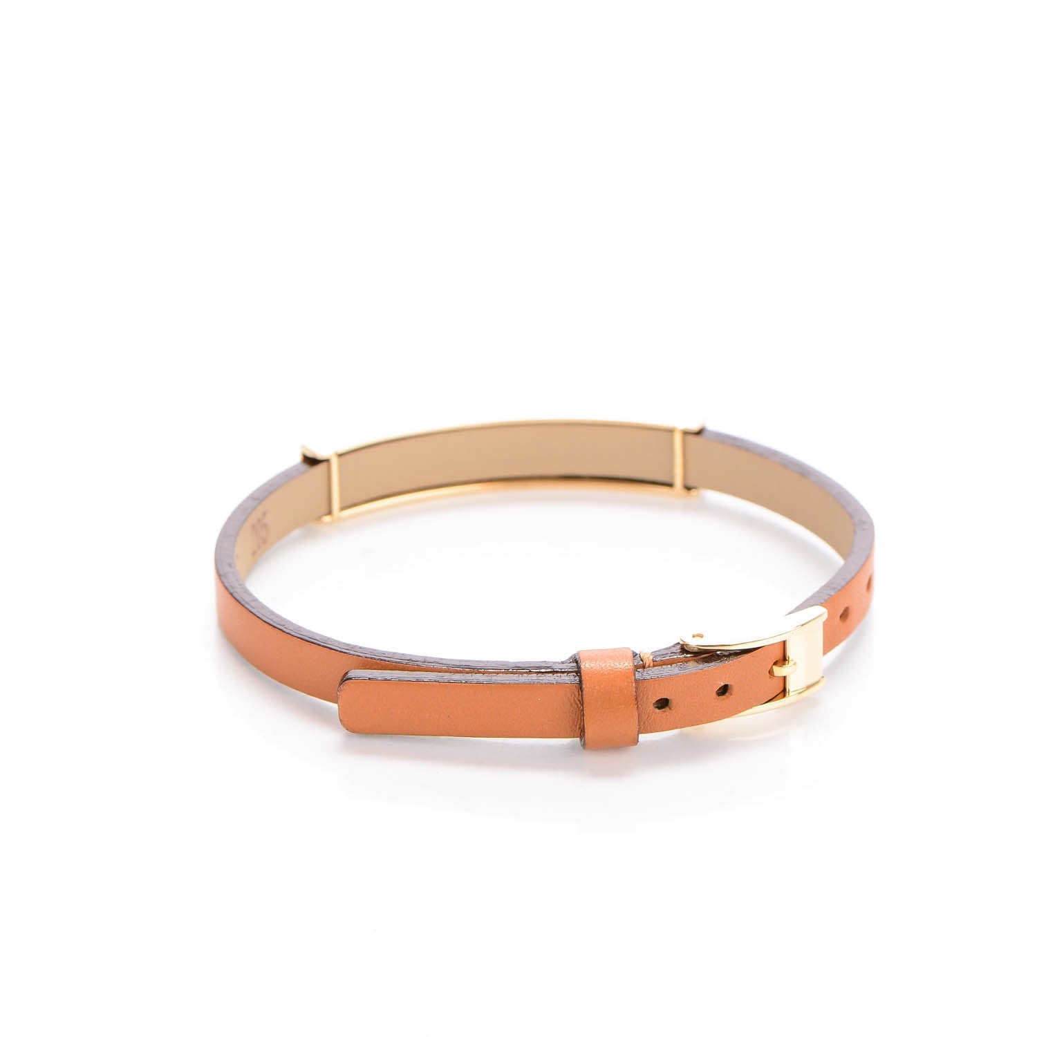 Cartier 18K Yellow Gold Lambskin 3 Motif LOVE Bracelet Brown 6 of 7