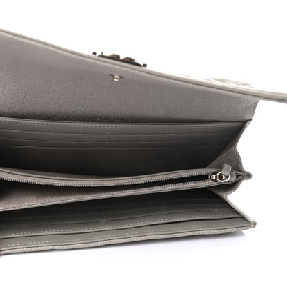 Chanel Caviar Quilted Large Boy Gusset Flap Wallet Grey 5 of 8