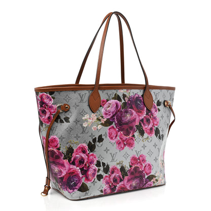 Louis Vuitton Metallic Monogram LV Garden Neverfull MM Silver 4 of 9