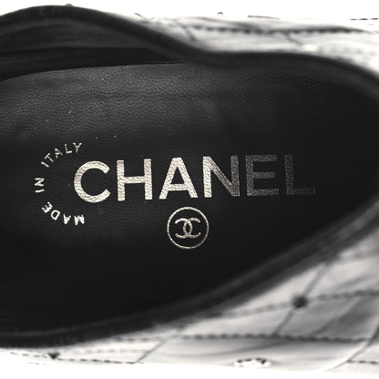 Chanel Lambskin Quilted CC Cap Toe Booties 41 Black 9 of 11
