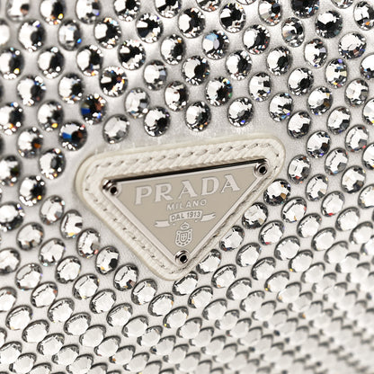 Prada Satin Crystal Mini Re-Edition 2000 Bag White 10 of 12