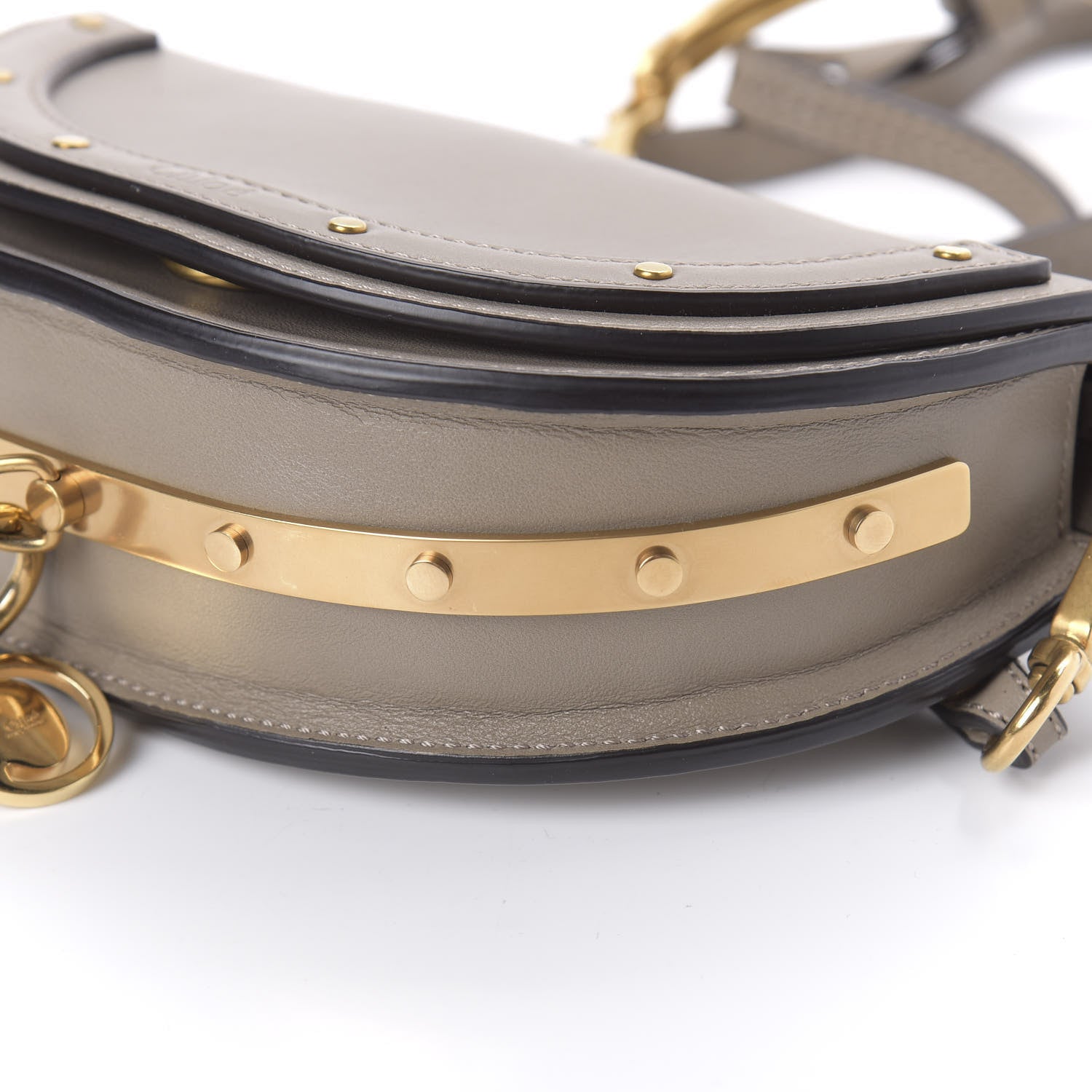 Chloe Calfskin Small Nile Bracelet Minaudiere Bag Motty Grey 7 of 10