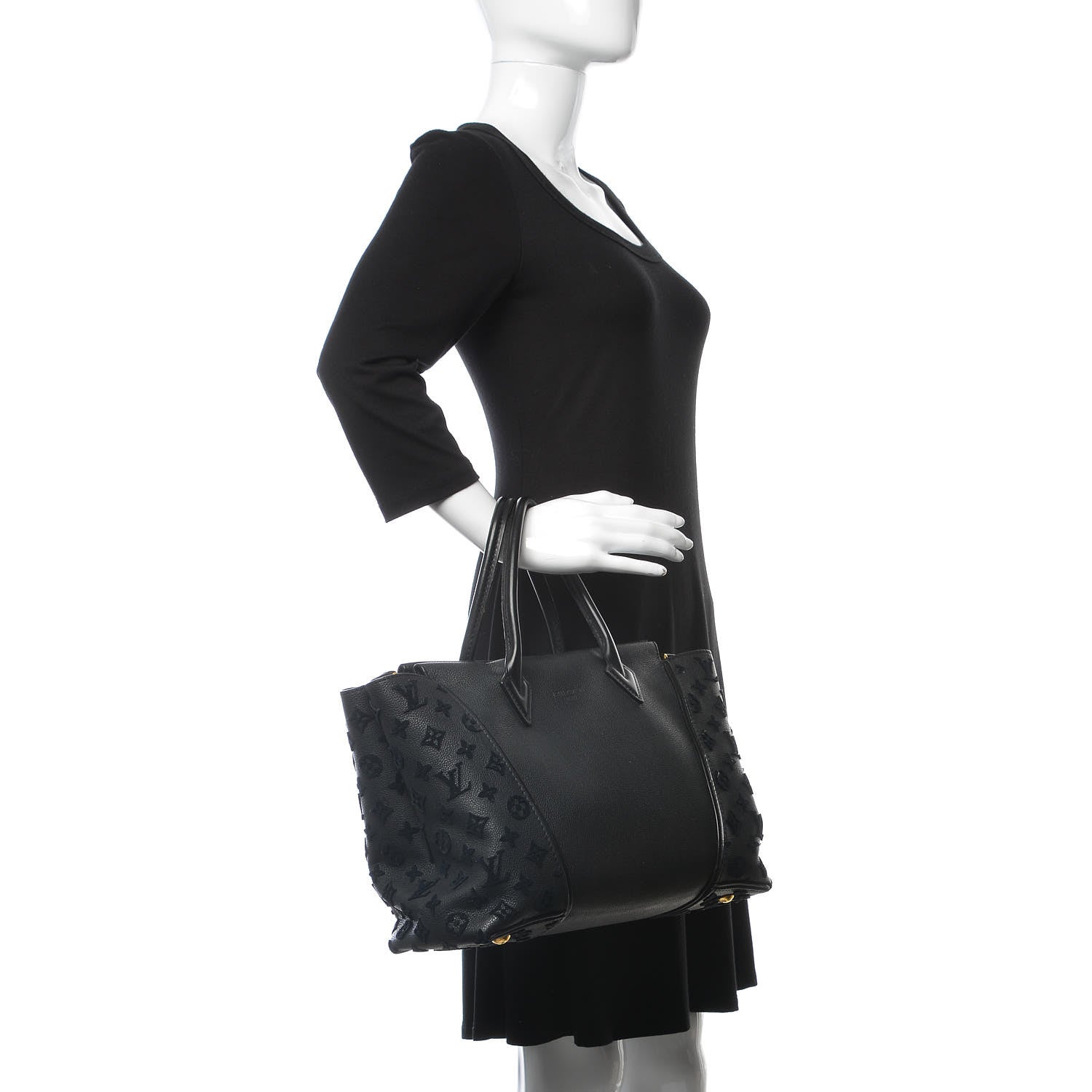 Louis Vuitton Veau Cachemire Tote W PM Black 2 of 22