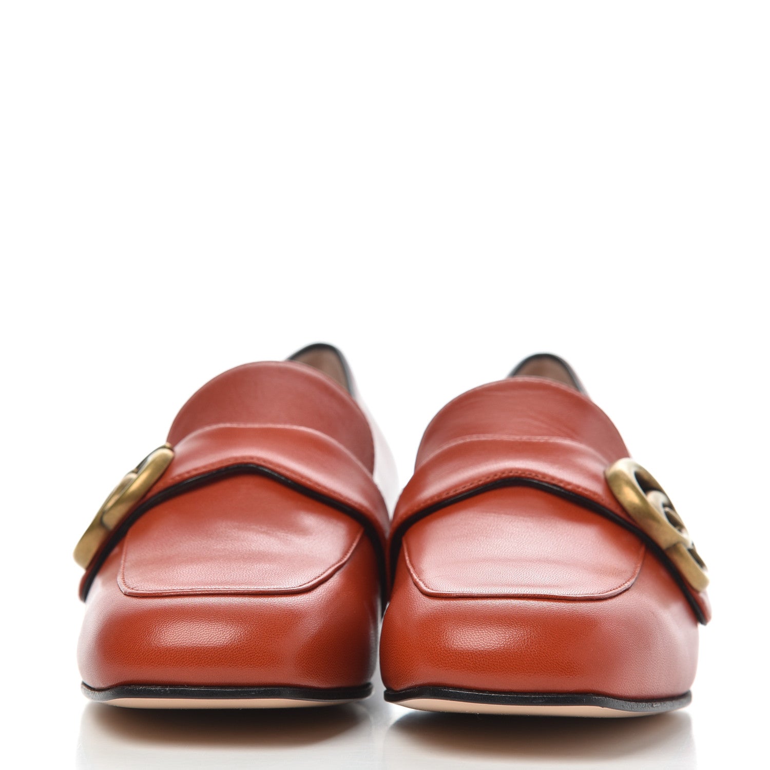 Gucci Malaga Kid Womens GG Marmont Loafers 35 Orange 2 of 8