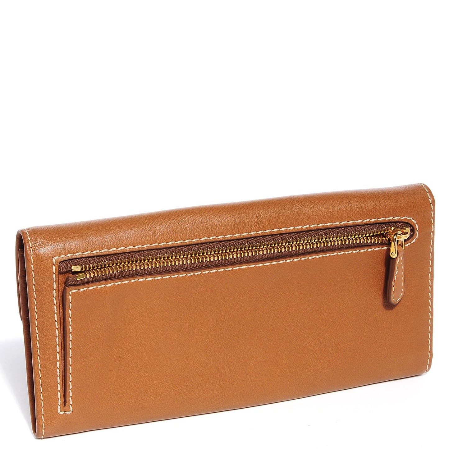 City Calf Long Wallet Caramel
