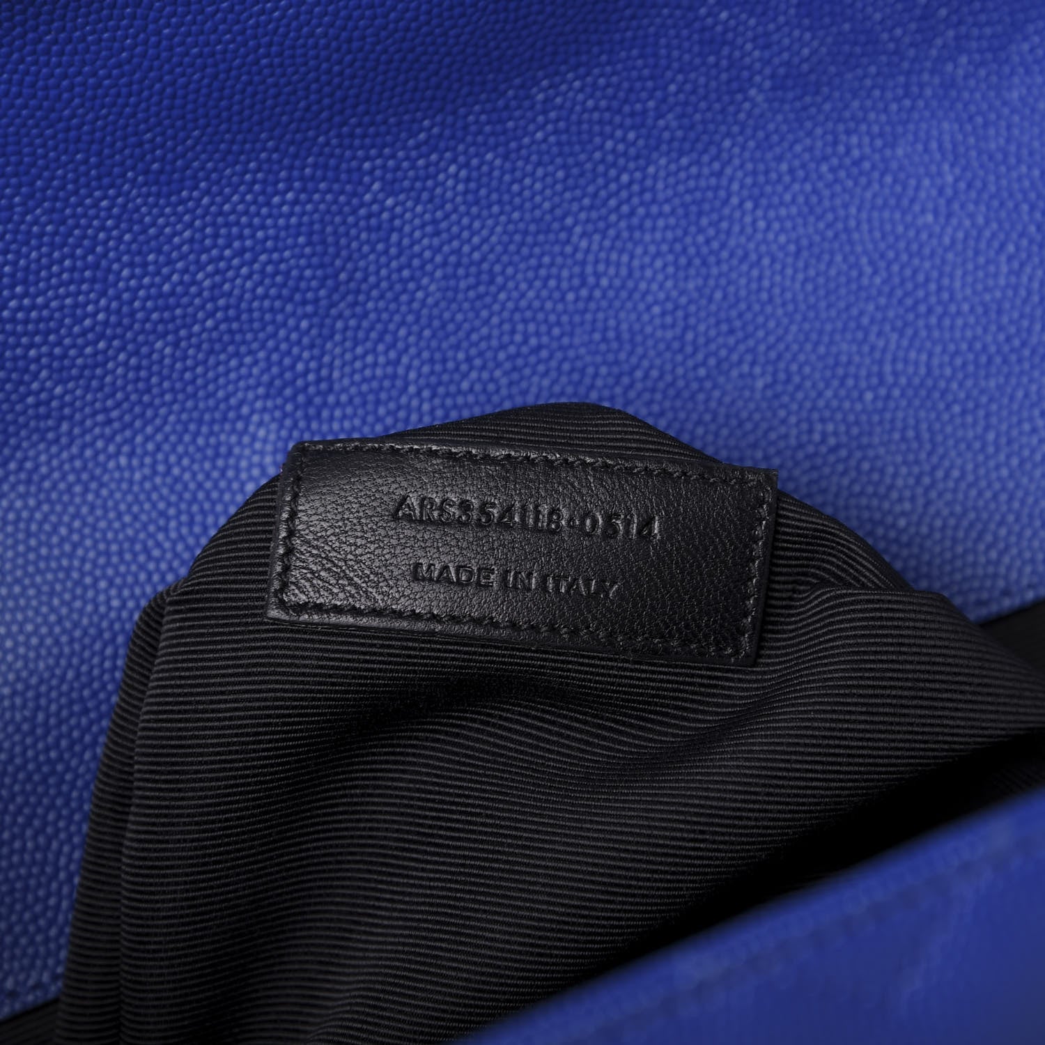 Saint Laurent Grain De Poudre Matelasse Chevron Large Monogram Satchel Blue Majorelle 9 of 10