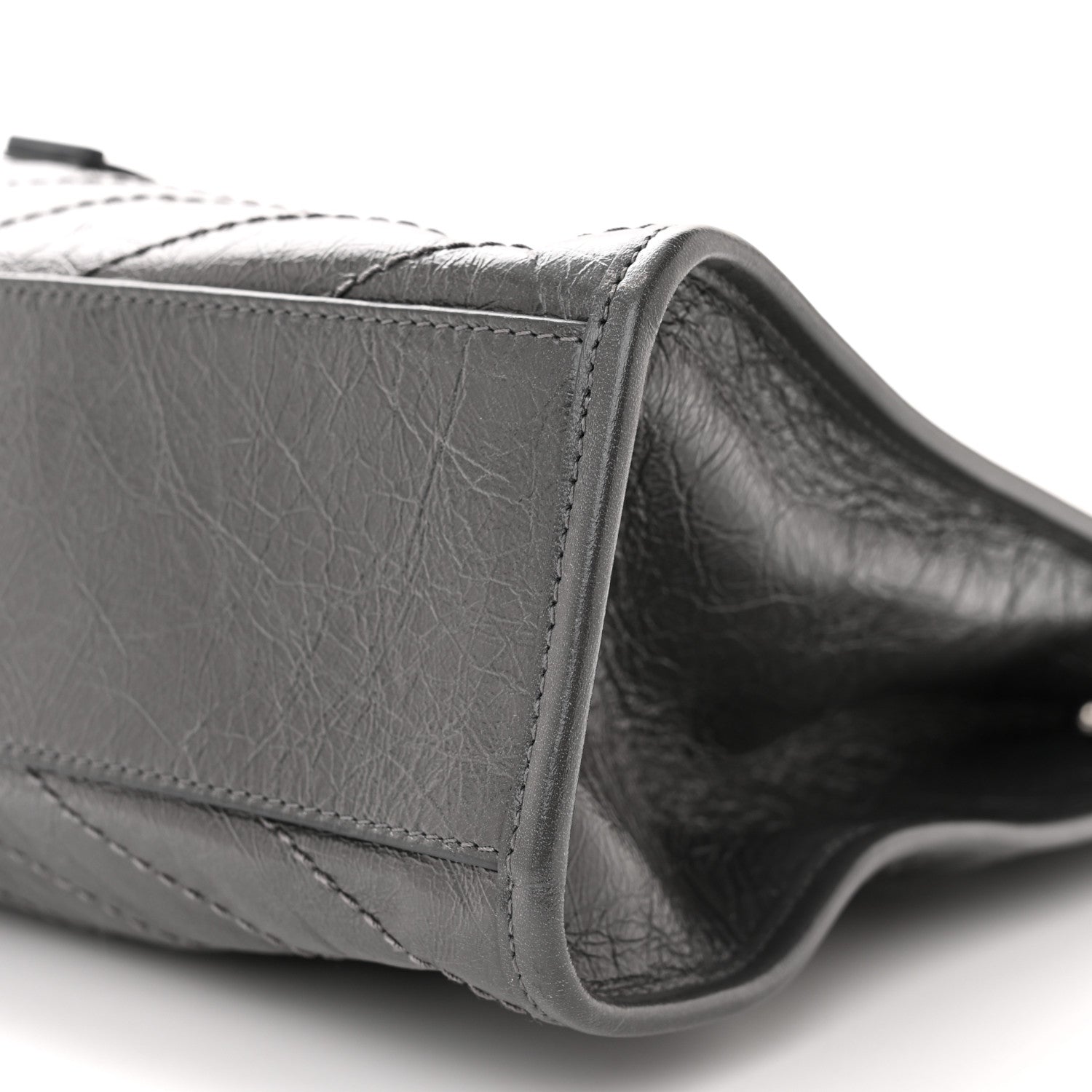 Saint Laurent Crinkled Calfskin Matelasse Monogram Medium Niki Shopper Tote Smog 10 of 10