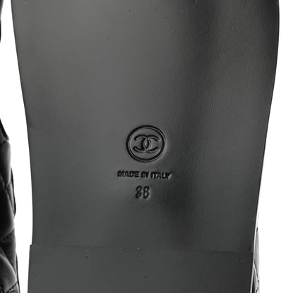 Chanel Lambskin Velcro Dad Sandals 38 Black 6 of 8