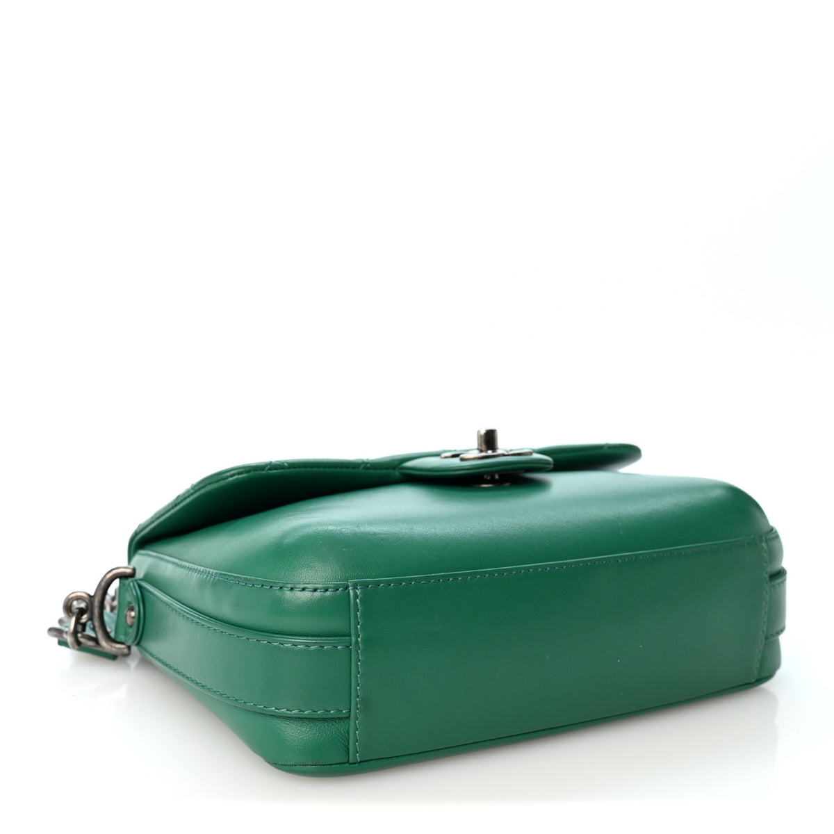 Calfskin Quilted Medium Rock My Shoulder Flap Green